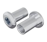 vidaXL Locking Nut 2pcs Nickel M6 x 15mm Steel Assembly Tools for Repair Projects Steel Fasteners Screw Connections DIY Hardware Fixing Equipment