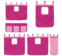 vidaXL Curtains for Loft Bed Blackout Privacy Bed Tent Canopy Pink Polyester