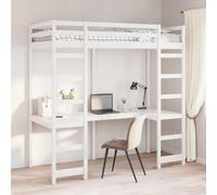 vidaXL Loft Bed Frame Natural 90 x 200 cm Solid Pine Wood