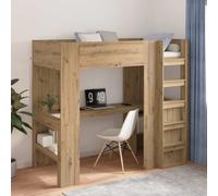 vidaXL Loft Bed Frame with Desk with Storage Artisan Oak 100 x 200 cm