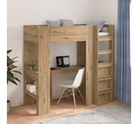 vidaXL Loft Bed Frame with Desk with Storage Artisan Oak 75 x 190 cm
