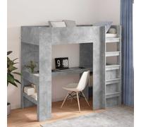 vidaXL Loft Bed Frame with Desk with Storage Concrete Grey 80 x 200 cm
