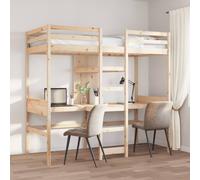 vidaXL Loft Bed Frame without Mattress 75x190cm Solid Wood Pine
