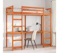 vidaXL Loft Bed Frame Without Mattress Wax Brown 80X200 cm Solid Wood Pine, Brown