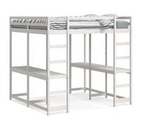 vidaXL Loft Bed with Desk and Ladder Bed Base White 160x200 cm Solid Wood Pine