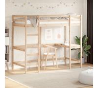 2025 Loft Bed with Desk Kids Bedroom Bed Frame Bunk Bed Solid Wood Pine vidaXL