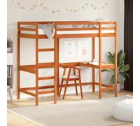 Loft Bed with Desk Kids Bedroom Bed Frame Bunk Bed Solid Wood Pine vidaXL