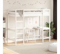 vidaXL Loft Bed without Mattress White 90x190 cm Single Solid Wood Pine