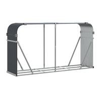 Log Holder Anthracite Galvanised Steel 180x45x100cm Outdoor Firewood Rack Secure