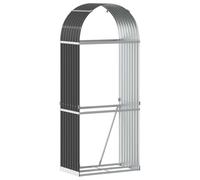 vidaXL Anthracite Galvanised Steel Firewood Log Holder 190 x 80 x 45cm - Grey - Wilko