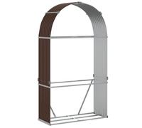 vidaXL Log Holder Brown 120x45x210 cm Galvanised Steel