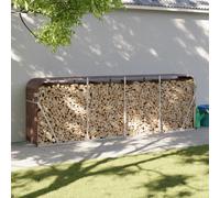 vidaXL Log Holder Brown 300x45x100 cm Galvanised Steel