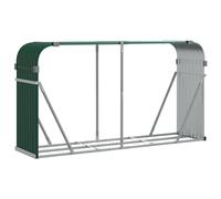 vidaXL Green Galvanised Steel Firewood Log Holder 100 x 234 x 45cm - Wilko