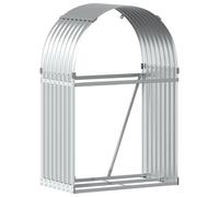 vidaXL Log Holder Firewood Rack Log Stand Wood Storage Silver Galvanised Steel