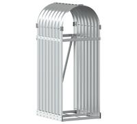 vidaXL Firewood Rack-40x45x100cm Galvanised Steel Log Holder-Silver Wood Storage Stand for Outdoor/Garden/Patio