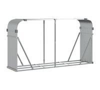 vidaXL Log Holder Firewood Rack Log Stand Wood Storage Silver Galvanised Steel