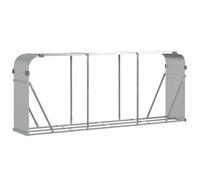 vidaXL Silver Galvanised Steel Log Holder Rack - Weatherproof Firewood Storage Stand for Patio, Garden