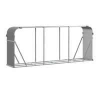 vidaXL Galvanised Steel Firewood Rack - Light Grey Log Holder for Fireplace/Wood Stove, Outdoor Wood Storage Solution, Spacious and Weatherproof