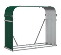 vidaXL Green Galvanised Steel Firewood Log Holder 100 x 120 x 45cm - Wilko