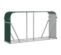 vidaXL Green Galvanised Steel Firewood Log Holder 100 x 180 x 45cm - Wilko