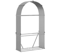 vidaXL Log Holder Light Grey 120x45x210 cm Galvanised Steel