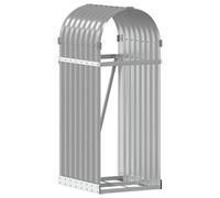 vidaXL Log Holder - Galvanised Steel Firewood Rack Light Grey 40x45x100 cm