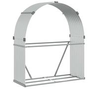 vidaXL Log Holder Silver 120x45x140 cm Galvanised Steel