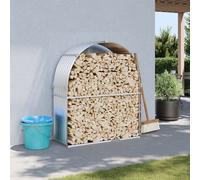 vidaXL Log Holder Silver 120x45x140 cm Galvanised Steel