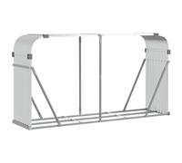 vidaXL Log Holder Silver 180x45x100 cm Galvanised Steel