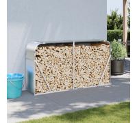 vidaXL Log Holder Firewood Rack Log Stand Wood Storage Silver Galvanised Steel