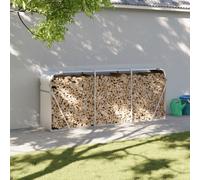 vidaXL Log Holder Silver 234x45x100 cm Galvanised Steel