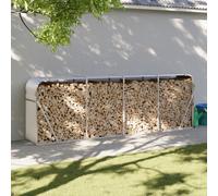 vidaXL Log Holder Silver 300x45x100 cm Galvanised Steel