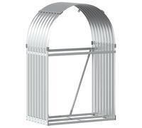 vidaXL Silver Galvanised Steel Firewood Log Holder 120 x 80 x 45cm - Wilko