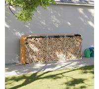 vidaXL Log Holder Wood Look 234x45x100 cm Galvanised Steel