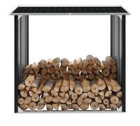 vidaXL Log Storage Shed Galvanised Steel 172x91x154 cm Anthracite