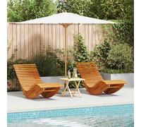 vidaXL Lounger 2-person 2 pcs Brown 154 x 60 x 74 cm Solid Acacia Wood