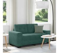 Vidaxl Loveseat Sofa With Cushion Dark Green Velvet
