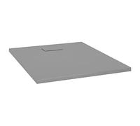 'vidaXL Low Profile SMC Shower Base Tray in Grey - Durable with Slate Stone Finish and Non-Skid Surface, Modern Bathroom Accessory