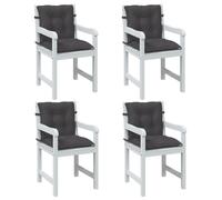 vidaXL Lowback Chair Cushions 4 pcs Melange Anthracite 39.4x19.7x2.8 Fabric