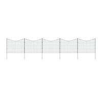 vidaXL Lower Arch Garden Fence Set - Green - Multipurpose Fencing Including Child Protection and Animal Enclosure - Made of Durable Powder Coated Steel