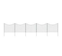 vidaXL Lower Arch Garden Fence Set - Green - Multipurpose Fencing Including Child Protection and Animal Enclosure - Made of Durable Powder Coated Steel