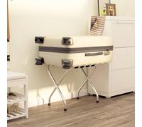 Vidaxl Luggage Rack Black And Silver 56X40X49 Cm, Silver