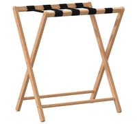 vidaXL Luggage Rack, Foldable Suitcase Stand with Sturdy Strap, Luggage Stand for Backpack, Suitcase Holder for Bedroom Living Room, Bamboo
