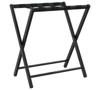vidaXL Luggage Rack, Foldable Suitcase Stand with Sturdy Strap, Luggage Stand for Backpack, Suitcase Holder for Bedroom Living Room, Black Bamboo