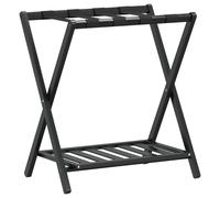 vidaXL Luggage Rack Suitcase Stand Luggage Stand Suitcase Holder Black Bamboo