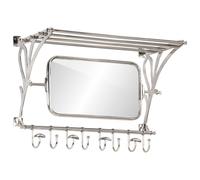 vidaXL Luggage Rack with Coat Hangers and Mirror, Wall Mounted Coat Hooks for Be