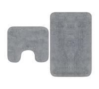 vidaXL Bathroom Mat Set 2 Pieces Fabric Grey