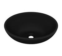 Vidaxl Luxury Basin Oval-Shaped Matt Black 40X33 Cm Ceramic