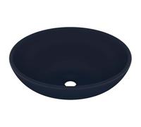 vidaXL Luxury Basin Oval-Shaped Matt Dark Blue 40x33 cm Ceramic