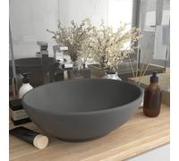 vidaXL Luxury Basin Oval-shaped Matt Dark Grey 40x33 cm Ceramic, Grey